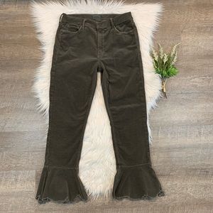 Mother Jeans Cha Cha Chew Corduroy Frayed Ruffle